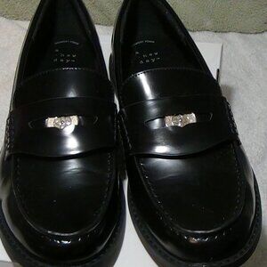 Women’s Phyllis Penny Loafers with Memory Foam Insole Black – A New Day